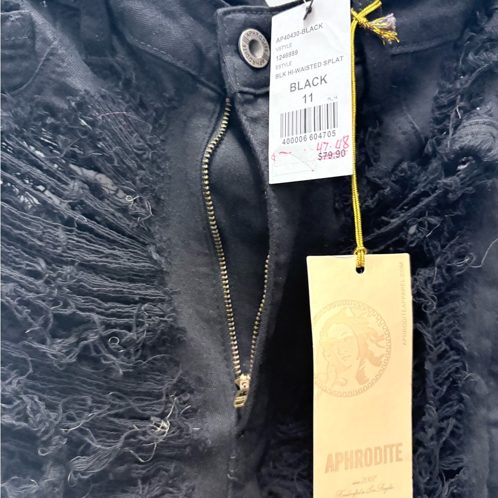 Aphrodite Charcoal Distressed Denim Sz 30 Brand New - Picture 15 of 15